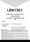 LRM1501 Assignment 3 &lpar;ANSWERS&rpar; Semester 2 2024 - DISTINCTION GUARANTEED