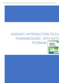 VISOVSKY INTRODUCTION TO CLINICAL PHARMACOLOGY, 10TH EDITION TESTBANK/Graded A+ 2022