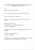 CLEP College Composition Real Test Exam Questions and Answers &vert; With Explanation A Grade Guarantee Pass