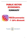Public sector economics - Summary - Tilburg university - Economics