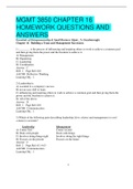 MGMT 3850 CHAPTER 16 HOMEWORK QUESTIONS AND ANSWERS | LATEST GUIDE