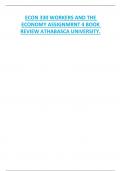 ECON 330 WORKERS AND THE  ECONOMY ASSIGNMENT 4 BOOK  REVIEW ATHABASCA UNIVERSITY