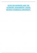 ECON 330 WORKERS AND THE  ECONOMY ASSIGNMENT 5 BOOK  REVIEW ATHABASCA UNIVERSITY