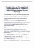 Practice Exam for Fire department Incident safety officer 3rd edition 2024&sol;2025 Questions and Correct Answers