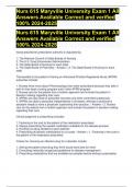 Nurs 615 Maryville University Exam 1 All Answers Available Correct and verified 100&percnt; 2024-2025