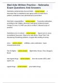 Med Aide Written Practice &ndash; Nebraska Exam Questions And Answers 