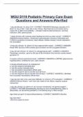 WGU D119 Pediatric Primary Care Exam Questions and Answers &num;Verified