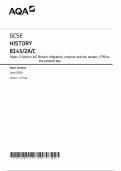 AQA GCSE HISTORY 8145&sol;2A&sol;C Paper 2 Section A&sol;C Britain&colon; Migration&comma; empires and the people&colon; c790 to the present day Mark scheme June 2024 Version&colon; 1&period;0 Final