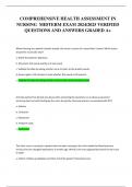 COMPREHENSIVE HEALTH ASSESSMENT IN NURSING  MIDTERM EXAM 2024&sol;2025 VERIFIED QUESTIONS AND ANSWERS GRADED A&plus;