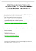 NURSING COMPREHENSIVE HEALTH ASSESSMENT FINAL EXAM 2024&sol;2025 VERIFIED QUESTIONS AND ANSWERS GRADED A&plus;