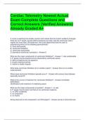 Cardiac Telemetry Newest Actual Exam Complete Questions and Correct Answers &lpar;Verified Answers&rpar; Already Graded A&plus;