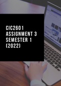CIC2601 Assignment 3 Solutions for Semester 1 For 2022