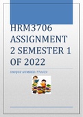 HRM3706 ASSIGNMENTS 1 & 2 FOR SEMESTER 1 OF 2022