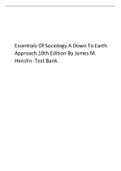 Essentials Of Sociology A Down To Earth Approach 10th Edition By James M. Henslin -Test Bank..pdf