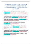 HONDROS NUR150 EXAM 2 NEWEST ACTUAL EXAM QUESTIONS AND DETAILED CORRECT ANSWERS &vert; 2025 A&plus; GRADE