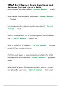 CMAA Certification Exam Questions and Answers &lpar;Latest Update 2024&rpar;