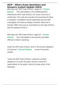 AICP &ndash; Ethics Exam Questions and Answers &lpar;Latest Update 2024&rpar;