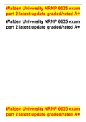 Walden University NRNP 6635 exam part 2 latest update graded/rated A+