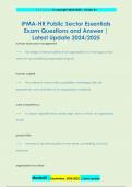 IPMA-HR Public Sector Essentials  Exam Questions and Answer &vert;  Latest Update 2024&sol;2025