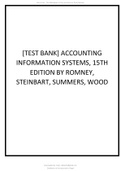 [TEST BANK] ACCOUNTING INFORMATION SYSTEMS, 15TH EDITION BY ROMNEY, STEINBART, SUMMERS, WOOD.