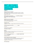MGT 302 EXAM 2 QUESTIONS AND ANSWERS.