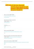USPS Sales & Services Associate Training Exam Questions and Answers &lpar;2024&sol;2025&rpar; &lpar;Verified Answers&rpar; Graded A&plus;