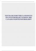 TEST BANK FOR ETHICS AND ISSUES IN CONTEMPORARY NURSING 3RD CANADIAN EDITION BURKHARDT &vert;&vert;COMPLETE SOLUTION&period;