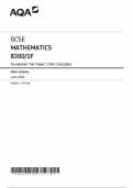 AQA GCSE MATHEMATICS 8300&sol;1F Foundation Tier Paper 1 Non-Calculator Mark scheme June 2024 Version&colon; 1&period;0 Final