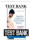 TEST BANK FOR MATERNITY NEWBORN AND WOMEN'S HEALTH NURSING A CASE-BASED APPROACH 1ST EDITION O'MEARA