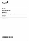 AQA GCSE MATHEMATICS 8300&sol;2F Foundation Tier Paper 2 Calculator Mark scheme June 2024 Version 1&period;0 Final
