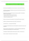 Security training questions exam 2024