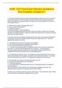 NUR 134 Final Exam Review Questions And Answers Graded A&plus;&period;