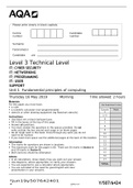 AQA Level 3 Technical Level IT: CYBER SECURITY IT: NETWORKING IT: PROGRAMMING IT: USER SUPPORT Unit 1 Fundamental principles of computing| LLATEST UPDATE 