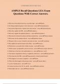 AMPLE Recall Questions LEA Exam Questions With Correct Answers&period;
