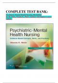 COMPLETE TEST BANK&colon; Psychiatric-Mental Health Nursing&comma; 8th Edition By Rn Mohr&comma; Wanda K&period;&comma; Ph&period;D&period; &lpar;Author&rpar; All Chapters Latest Update&period; 