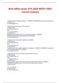 Post office exam 474-2024 WITH 100&percnt;  correct answers