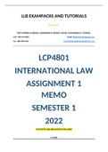 LCP4801 ASSIGNMENT 1 MEMO - SEMESTER 1 - 2022  