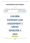 LML4806 ASSIGNMENT 1 MEMO - SEMESTER 1 - 2022  