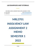 MRL3702 ASSIGNMENT 2 MEMO - SEMESTER 1 - 2022  