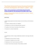 Test Bank Advanced Practice Nursing Essentials for Role Development 4th Edition&period;