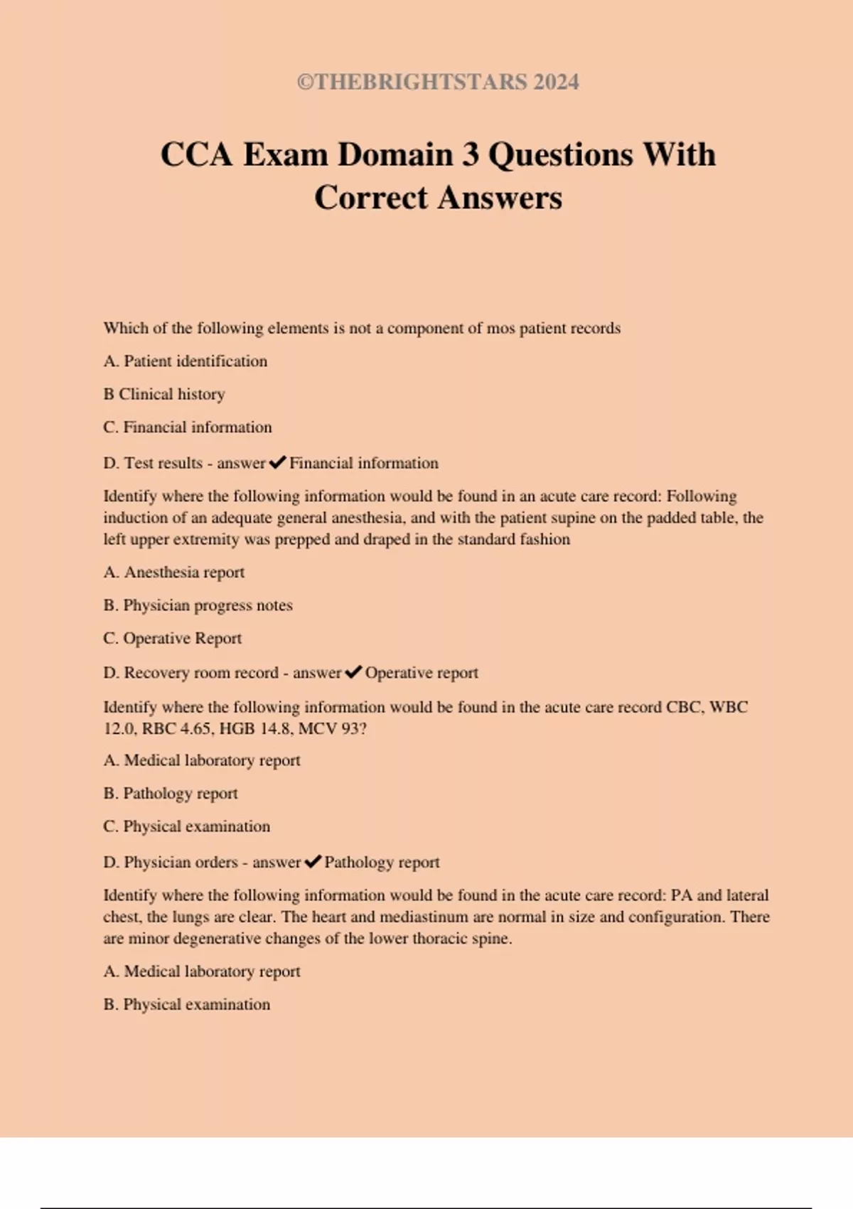 CCA Exam Domain 3 Questions With Correct Answers - CCA - Stuvia US