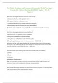 Test Bank - Stanhope and Lancasters Community Health Nursing in Canada&comma; 4th Edition &lpar;MacDonald&comma; 2022&rpar;&comma; Chapter 1-18 &vert; All Chapters