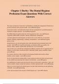 Chapter 1 Darby&colon; The Dental Hygiene Profession Exam Questions With Correct Answers
