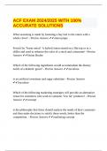  ACF EXAM 2024&sol;2025 WITH 100&percnt; ACCURATE SOLUTIONS