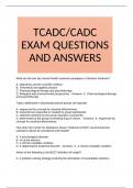 TCADC&sol;CADC EXAM QUESTIONS AND ANSWERS