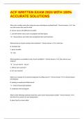 ACF WRITTEN EXAM 2024 WITH 100&percnt; ACCURATE SOLUTIONS