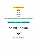 Official summer 2024 AQA GCSE BUSINESS 8132&sol;1 Paper 1 Influences of operations and HRM on business activity Merged Question Paper &plus; Mark Scheme