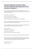 PN Adult Medical Surgical Online Practice 2020 B Exam Questions And Answers Graded A&plus;