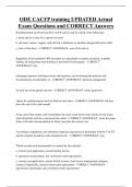 ODE CACFP training UPDATED Actual Exam Questions and CORRECT Answers