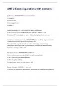 AMT 2 Exam 4 questions with answers
